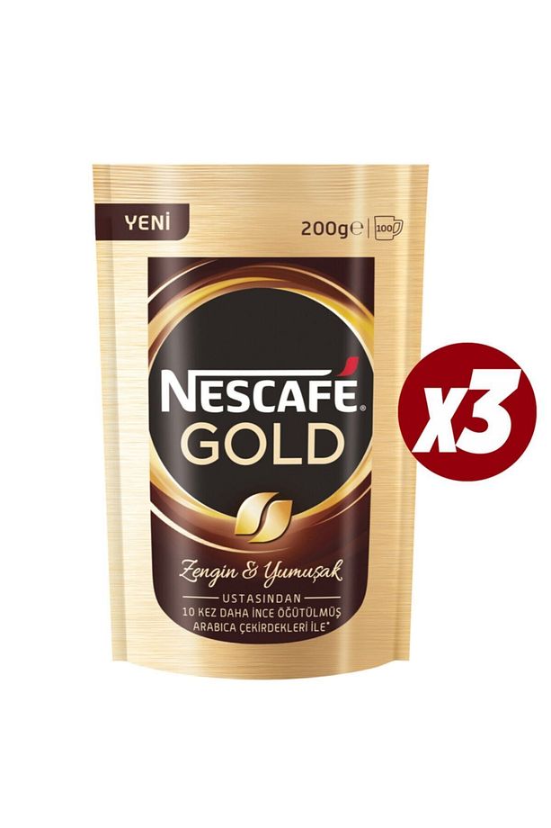 Gold Hazır Kahve 200gr Poşet X 3 Adet - 1