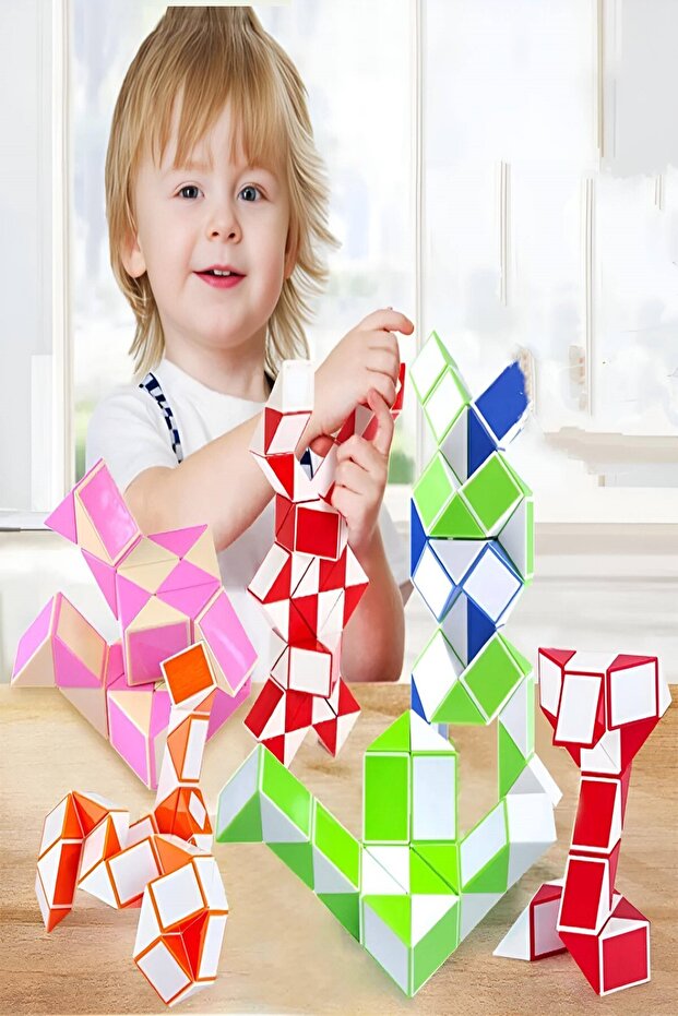 Magic Snake Rubik - Magic Snake Intelligence Patterned Karne Cube Gift Toy - 1