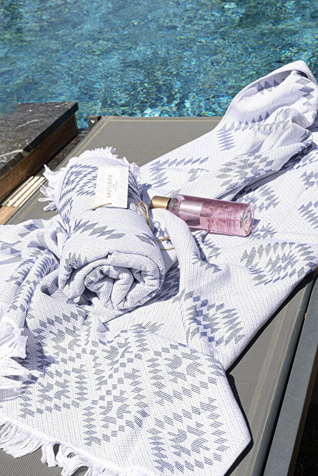 Medi Soft Cotton Loincloth 90x150 Cm Jacquard Tasseled Bath Towel Beach Towel 2502