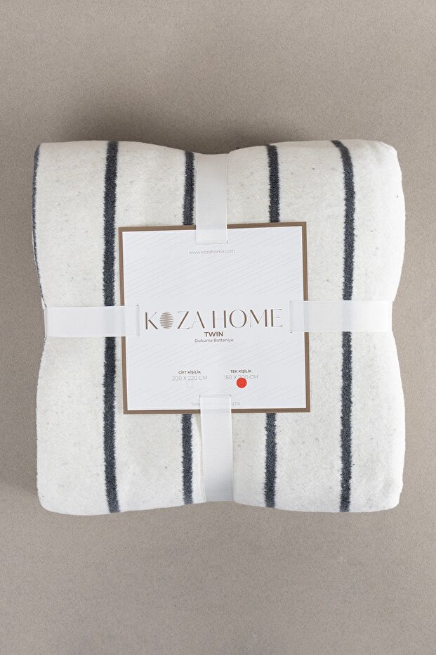 Twin Blanket Soft Cotton Single Size Tv Blanket Anthracite Cream 150 X 200 5026A