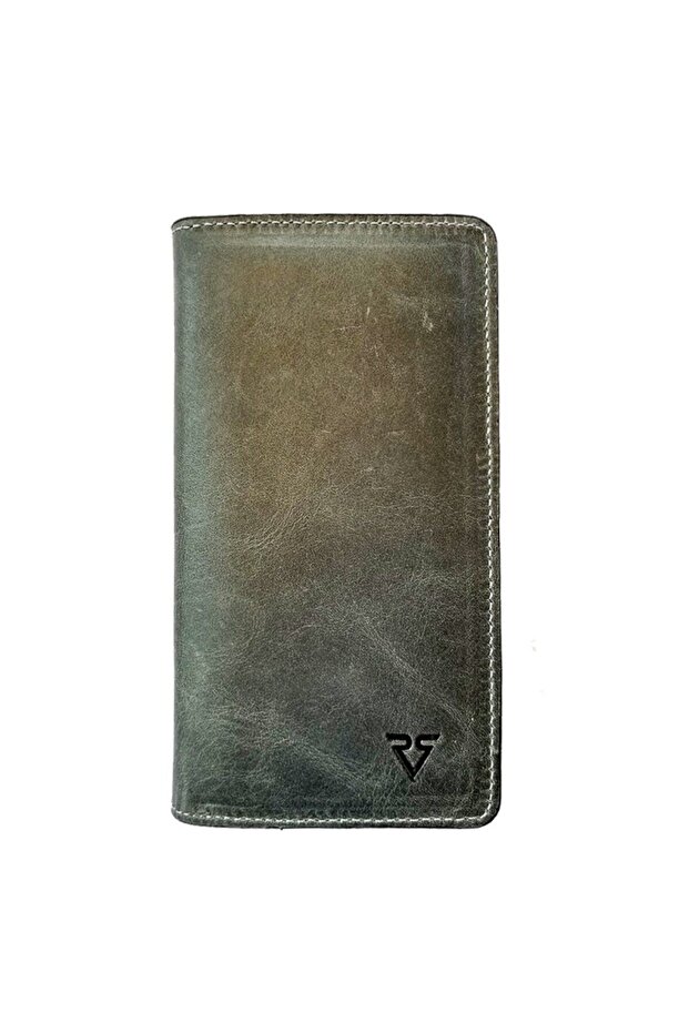Genuine Leather Portfolio iPhone Case Card Holder Wallet / 3014 Black (Smoky)