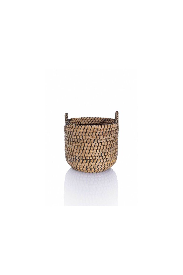 Meander Natural Black Water Hyacinth Decorative Basket 32X30 3569