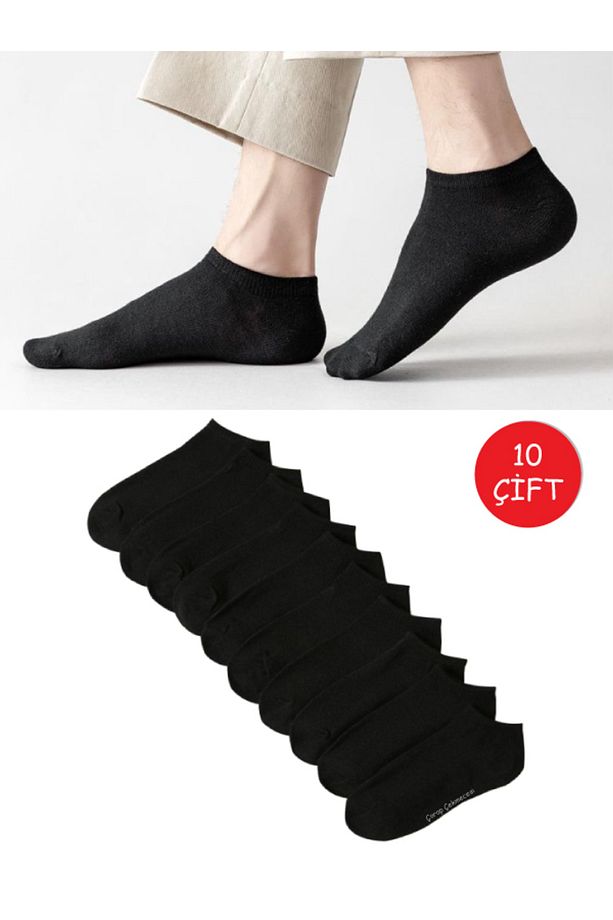 10'lu Basic Modeli Siyah Kısa Çorap - 1