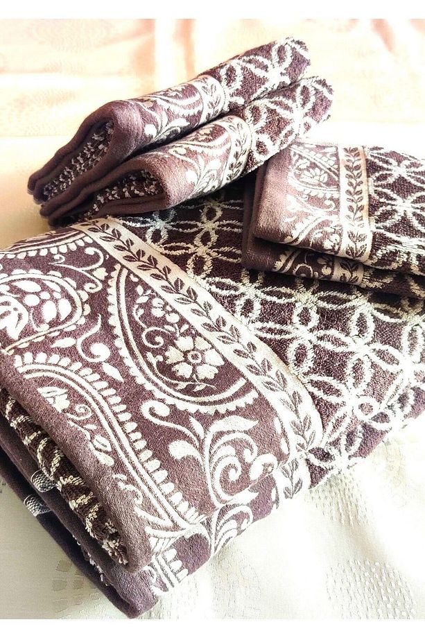 HEDİYELİK, ÇEYİZLİK , İHRAÇ FAZLASI ÖZEL ÜRETİM BUKLE COTTON BANYO-MUTFAK Havlu Seti (6'LI SET) - 8