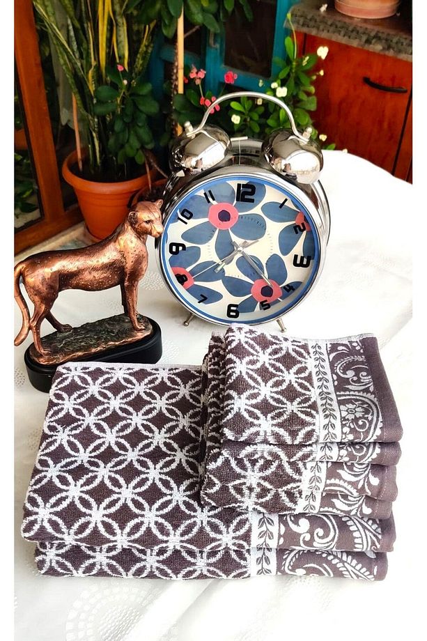 HEDİYELİK, ÇEYİZLİK , İHRAÇ FAZLASI ÖZEL ÜRETİM BUKLE COTTON BANYO-MUTFAK Havlu Seti (6'LI SET) - 1