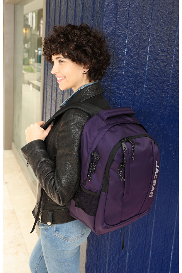 حقيبة ظهر سوداء مكونة من قسمين - 1