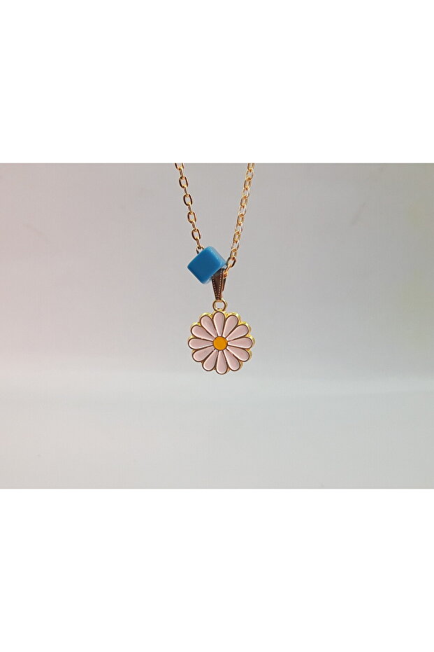 Daisy and Blue Embellished Nostalgia Necklace