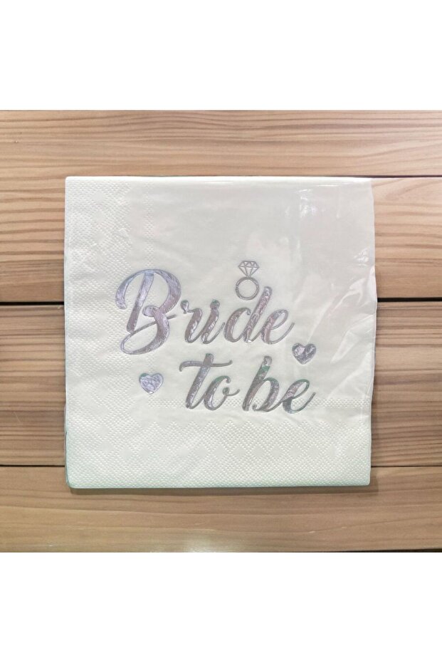 16 قطعة BRIDE TO BE مناديل ورقية مكونة من 4 قطع مع كتابة فضية