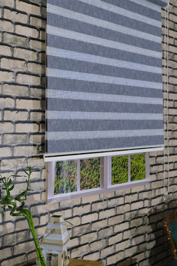 GRİ KIRÇILLI ÜST KALİTE ZEBRA PERDE