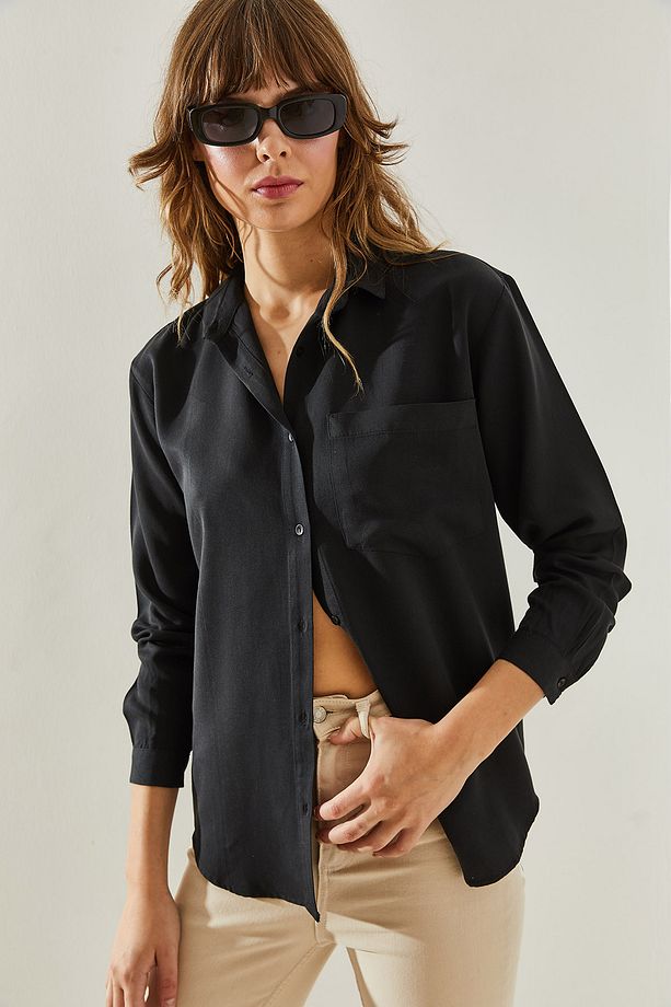 Kadın Tek Cepli Fit Kesim Basic Gömlek 60251350 - 3
