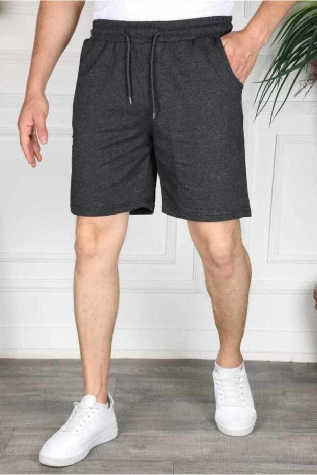 Anthracite Men's Two-Thread Plain Shorts