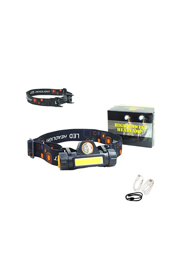 1200 Lümen Su Geçirmez Cob LED Kaf Lambası Şarjlı Kafa Feneri Mıknatıslı Kafa Çalışma Lambası - 2