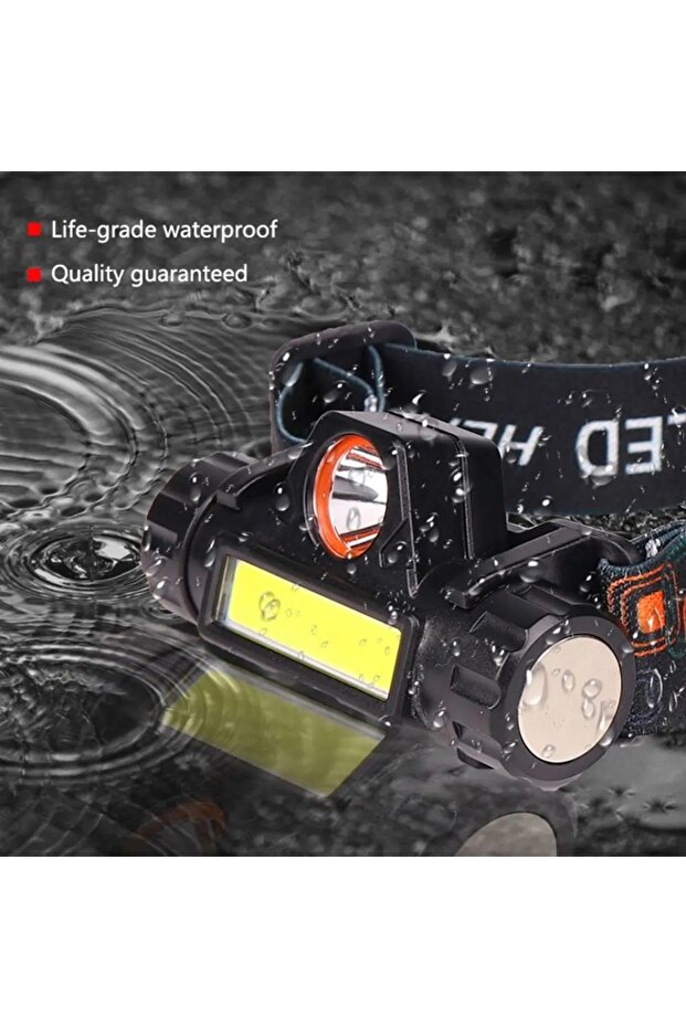 1200 Lümen Su Geçirmez Cob LED Kaf Lambası Şarjlı Kafa Feneri Mıknatıslı Kafa Çalışma Lambası - 5