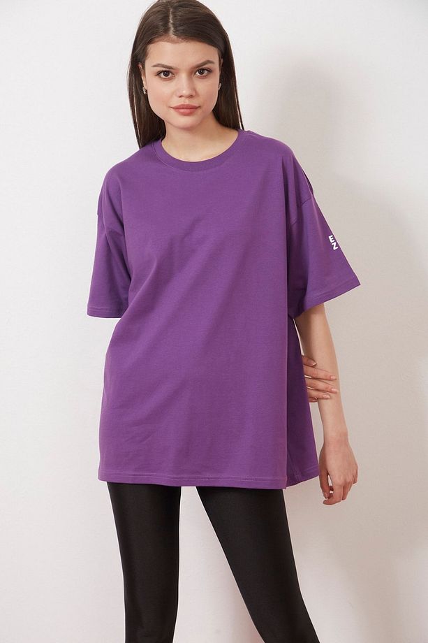 Eazy Mor Unisex Oversize Baskılı Kısa Kollu Basic T-shirt - 3