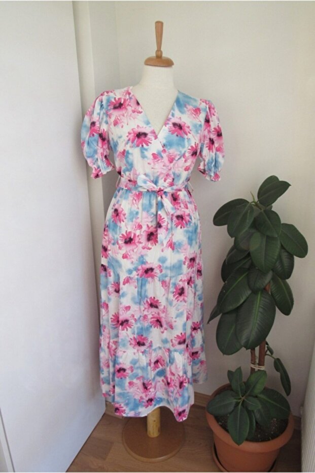 Çiçek Desenli Elbise - 1