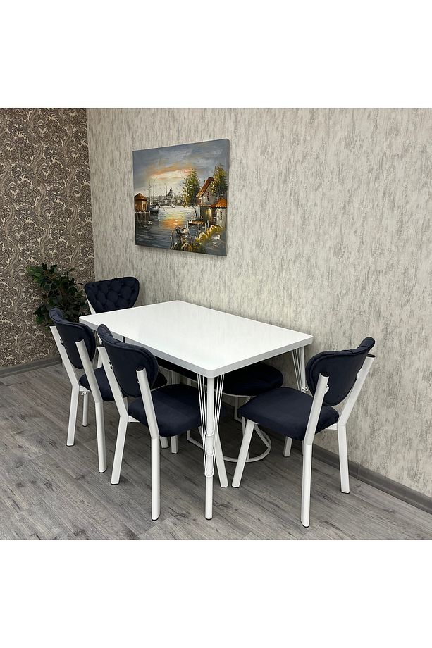 Akuamarin Mutfak Yemek Masası Takımı- 6 Kişilik Mutfak Masa Sandalye Takımı- Mutfak Masası Takımı - 6