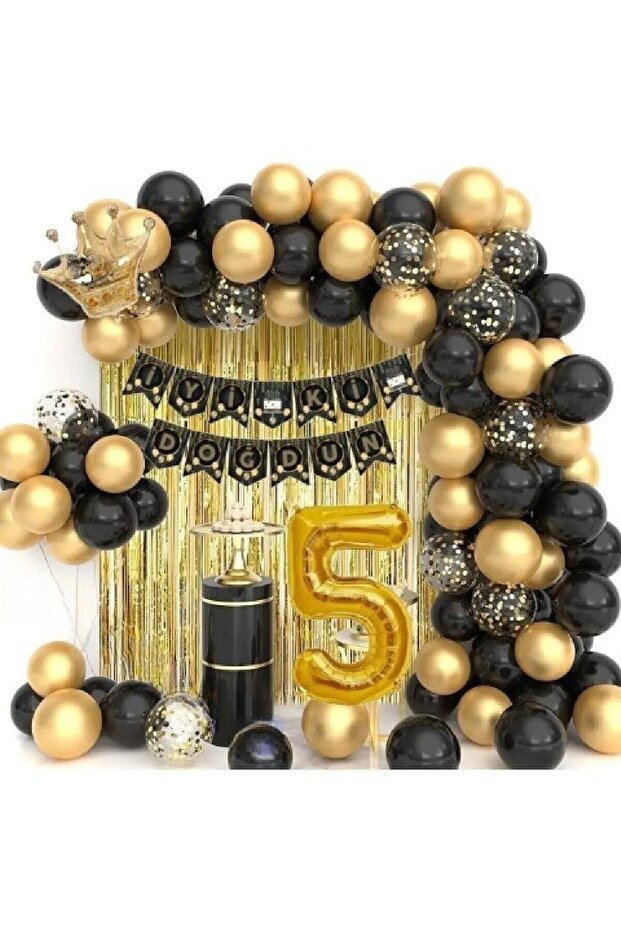 King Crown Birthday Balloon Set with Balloon Chain - Happy Birthday 2 - Latest Version