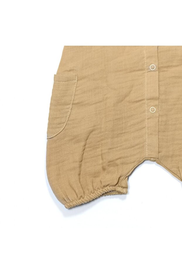 Bebe Askılı Muslin Bebek Şort Tulum - 2