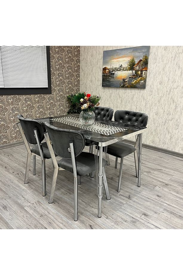 Mutfak Masa Sandalye Takımı Akuamarin 80-120 Ck 4 Kişilik Mutfak Masası Takımı - 3