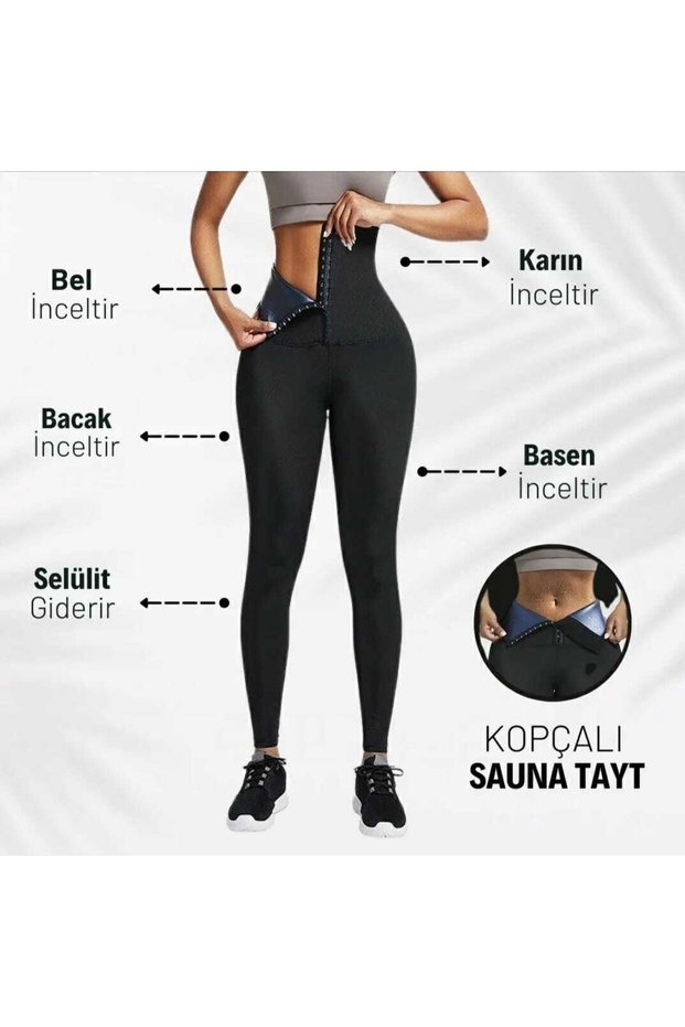 Agraflı Sweat Suit Extra High Waist Thermal Sauna Leggings