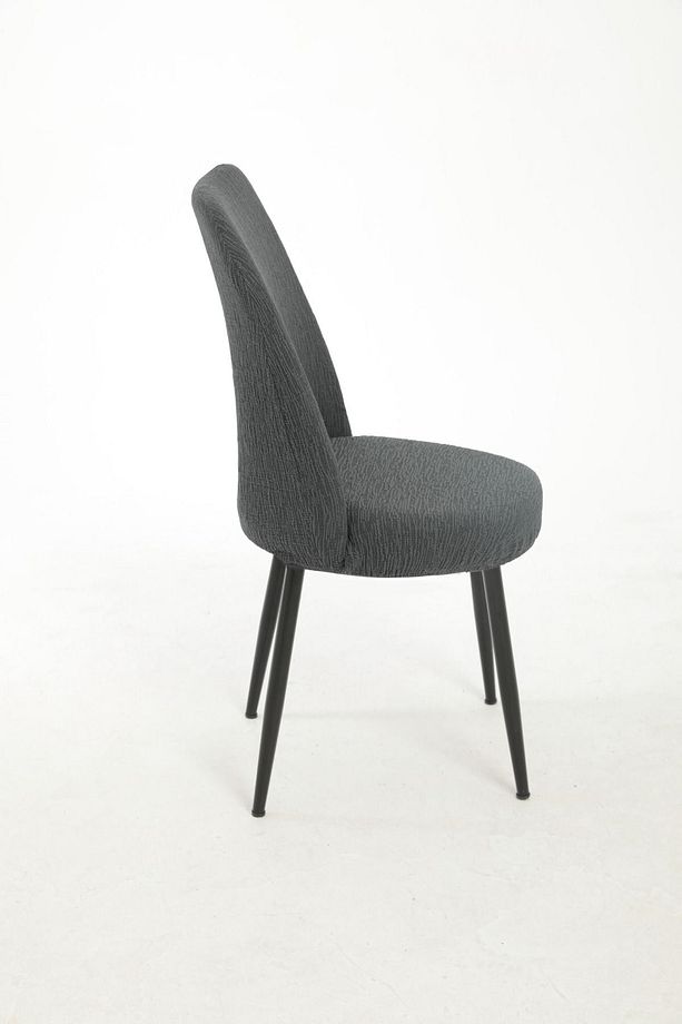 jakarli kumaş oval sandalye kılıfı,sandalye örtüsü çubuk desen 6 adet - 3