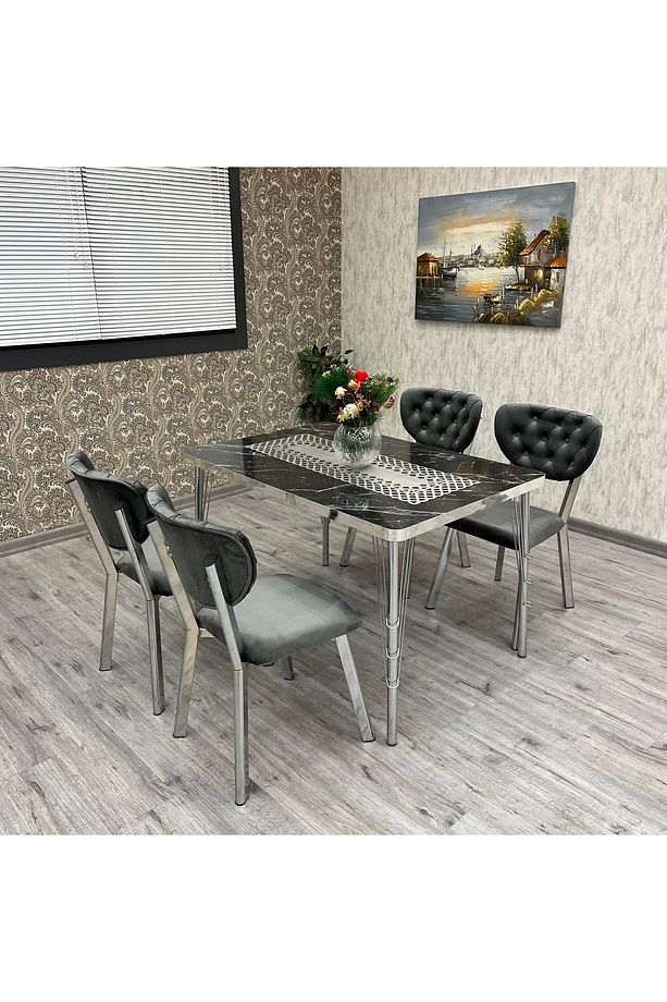 Mutfak Masa Sandalye Takımı Akuamarin 80-120 Ck 4 Kişilik Mutfak Masası Takımı - 1