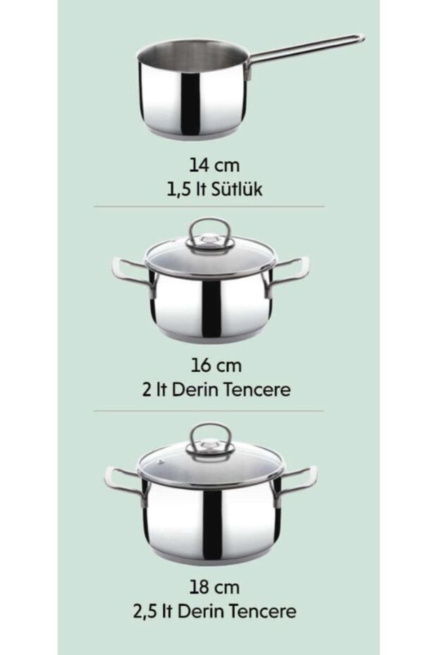 Yonca 5 Parça Tencere Seti - 4