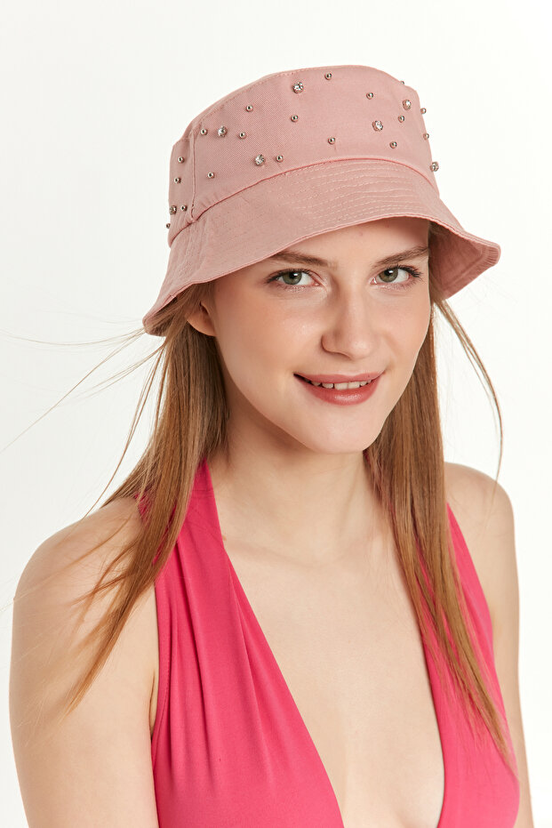Powder Bucket Bucket Women's Hat with Stones on It