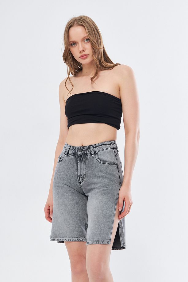 TREND Paça Yanları Yırtmaçlı Şort - 1