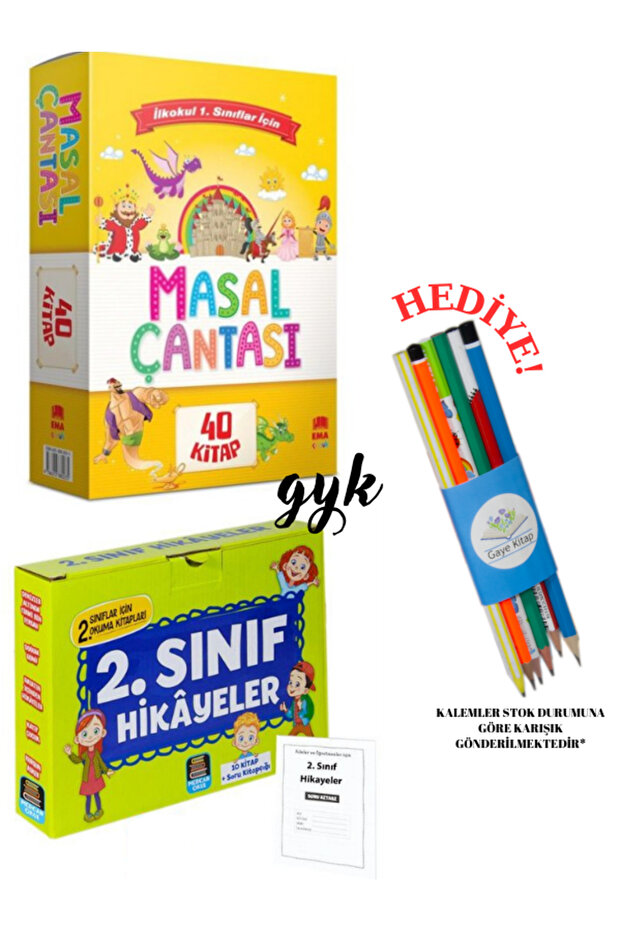 1. ve 2. Sınıflar İçin Masal Çantası 40 Kitap - 2. Sınıf Hikayeler Seti (KALEM SETİ HEDİYELİ!)