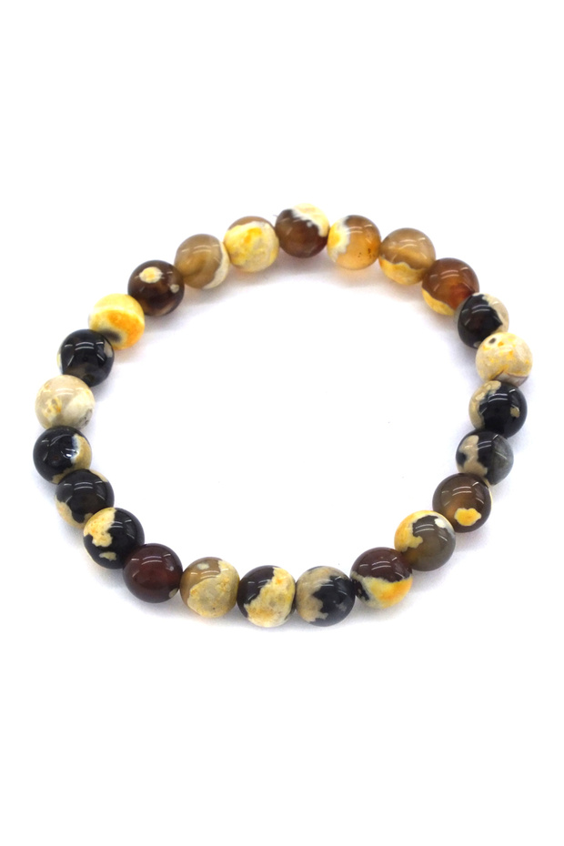 Men's Bracelet - Agate Natural Stone, Eblk-494