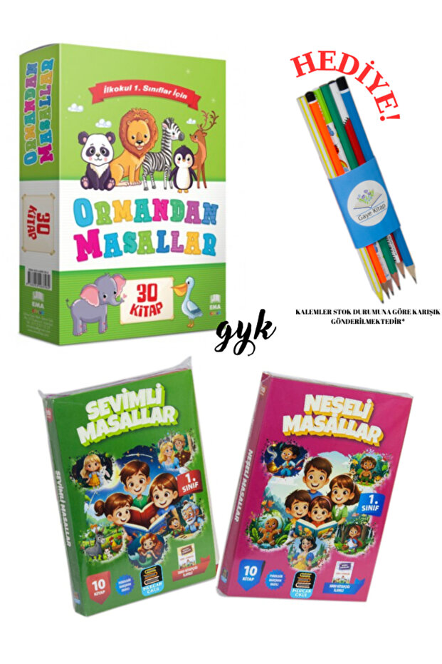 1. ve 2. Sınıflar İçin Ormandan Masallar 30 Kitap - Sevimli ve Neşeli Masal (KALEM SETİ HEDİYELİ!)
