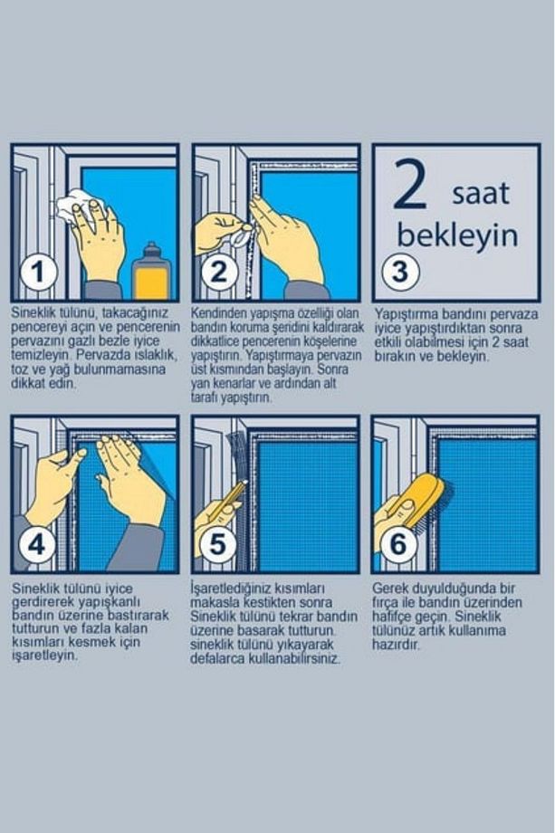 Çift Kanat Pencere Sinekliği Yapışkanlı Sinek Teli Yapışkanlı Sineklik Tülü - 2