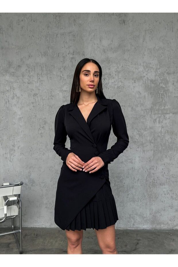 Rochie sacou blazer plisat - 2