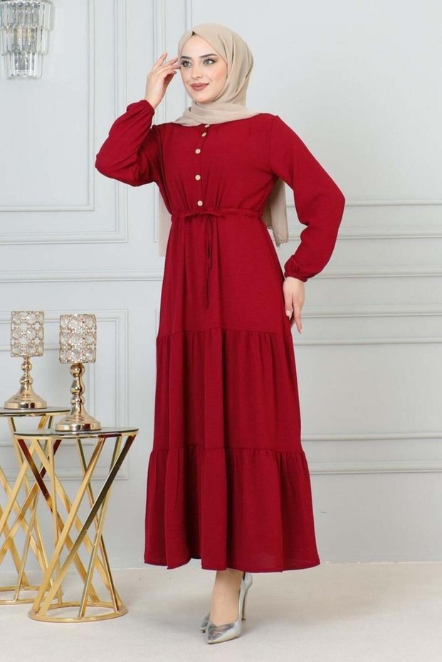 Aerobin Dress Afra Lace Detailed Cherry Dress Exclusive for Parties Aerobin Dress Cherry Color