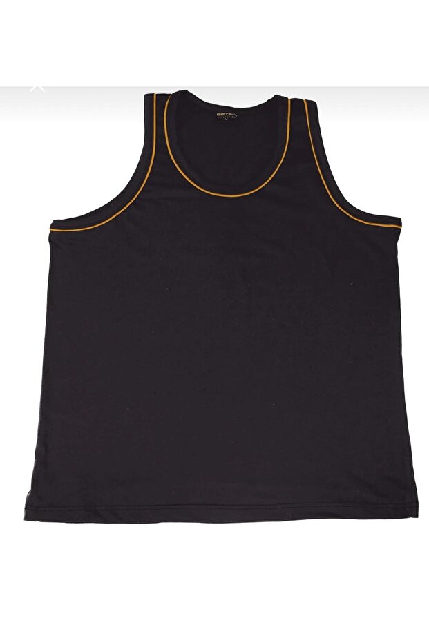 Men's Zero Sleeve Thick Strap Crew Neck Comfort Basic Relaxed Cut Combed Cotton T-shirt Undershirt