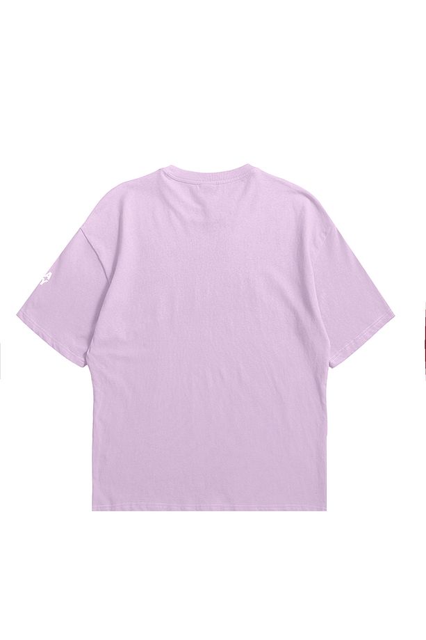 Eazy Lila Unisex Oversize Baskılı Kısa Kollu Basic T-shirt - 2