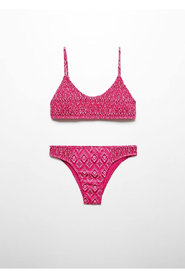 Patterned Gathered Bikini - 3
