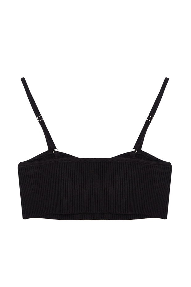 Siyah Triko İnce Bluz TWOSS24BZ00572 - 7