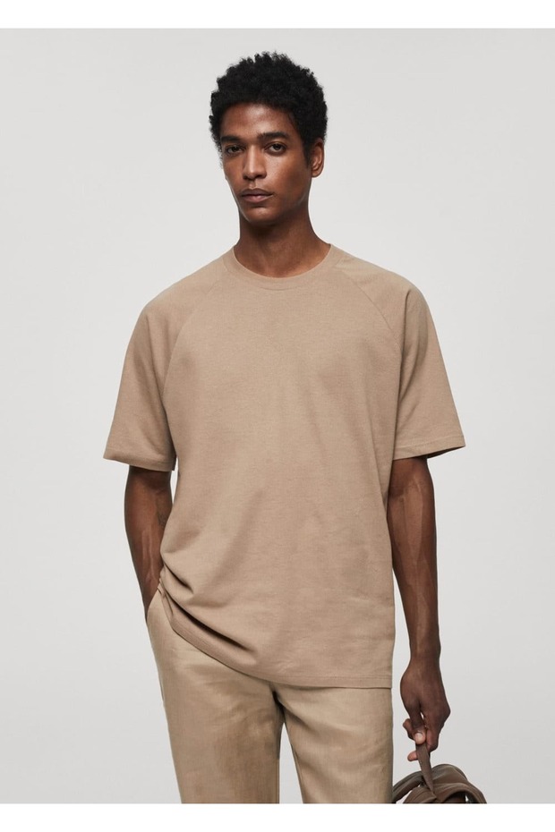 Relaxed fit pamuklu tişört - 1