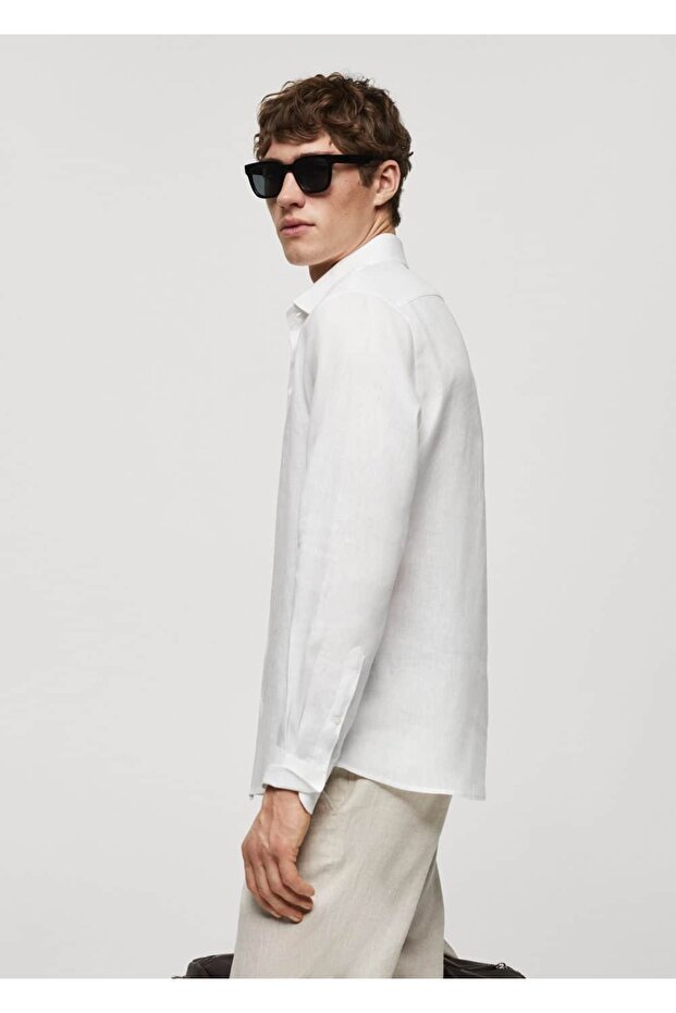 Hemd mit normaler Passform, 100 % Leinen - 7