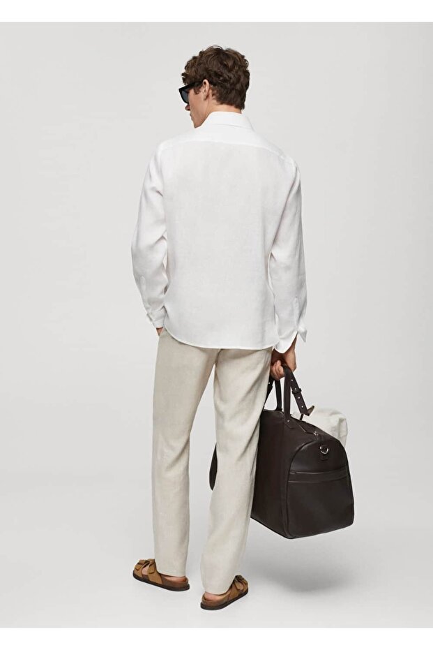 Hemd mit normaler Passform, 100 % Leinen - 4