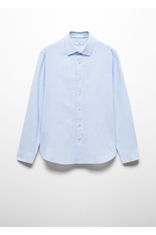 Gestreiftes Leinenhemd mit normaler Passform - 3