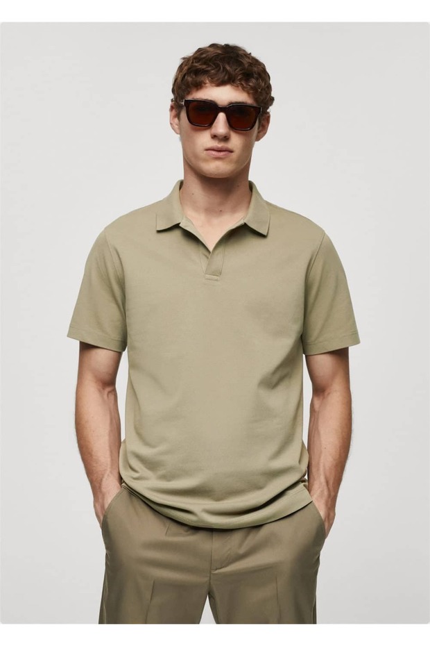 Pamuklu pike polo gömlek - 1