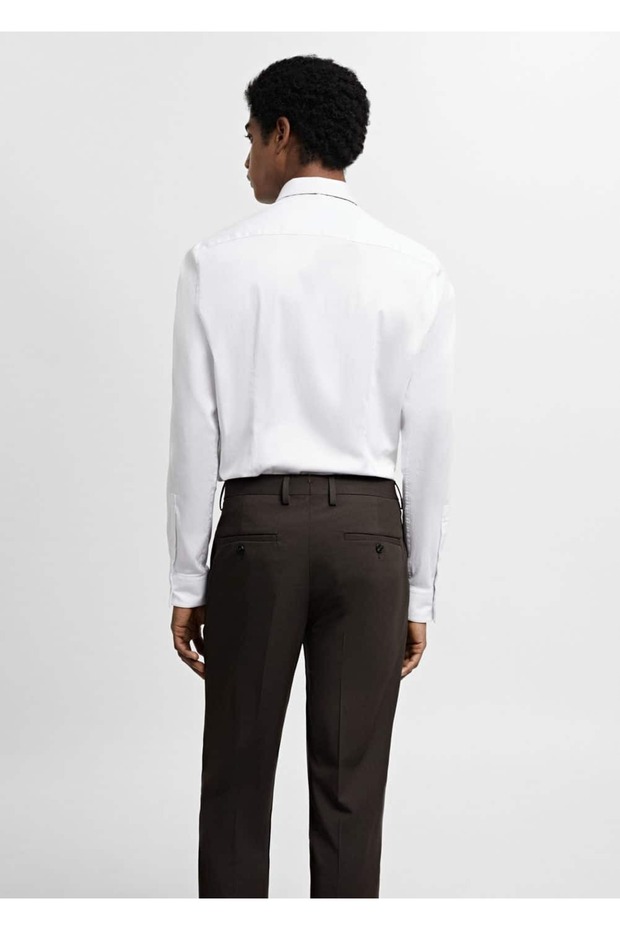 Süper slim fit poplin gömlek - 4