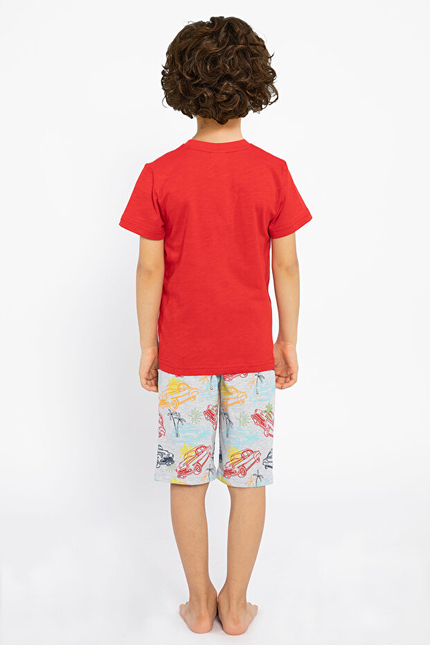 Rolypoly Enjoy Summer - مجموعة برمودا للأولاد باللون الأحمر - 4