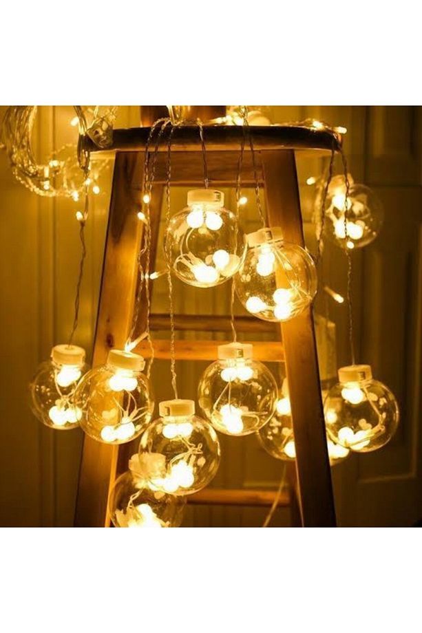 Dekoratif Led Işıklı Top Perde Led Animasyonlu Küre Toplu Ampul Perde Led Fişli Eklenebilir 3mt - 5