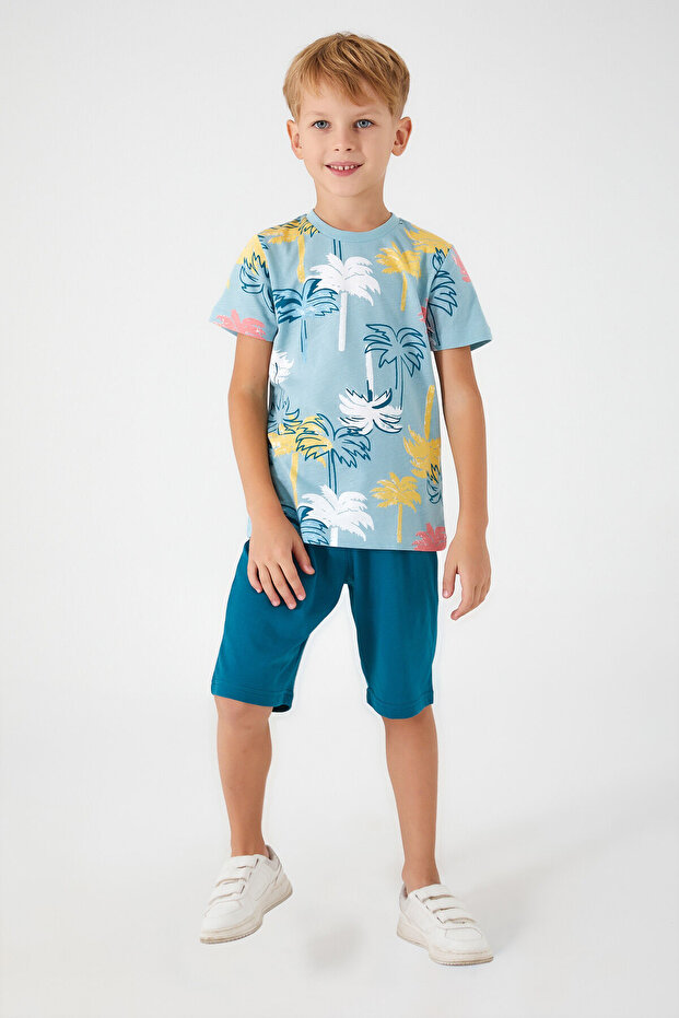 Rolypoly Palm Tree White Boy Bermuda Set - 2