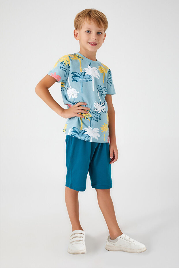 Rolypoly Palm Tree White Boy Bermuda Set - 3