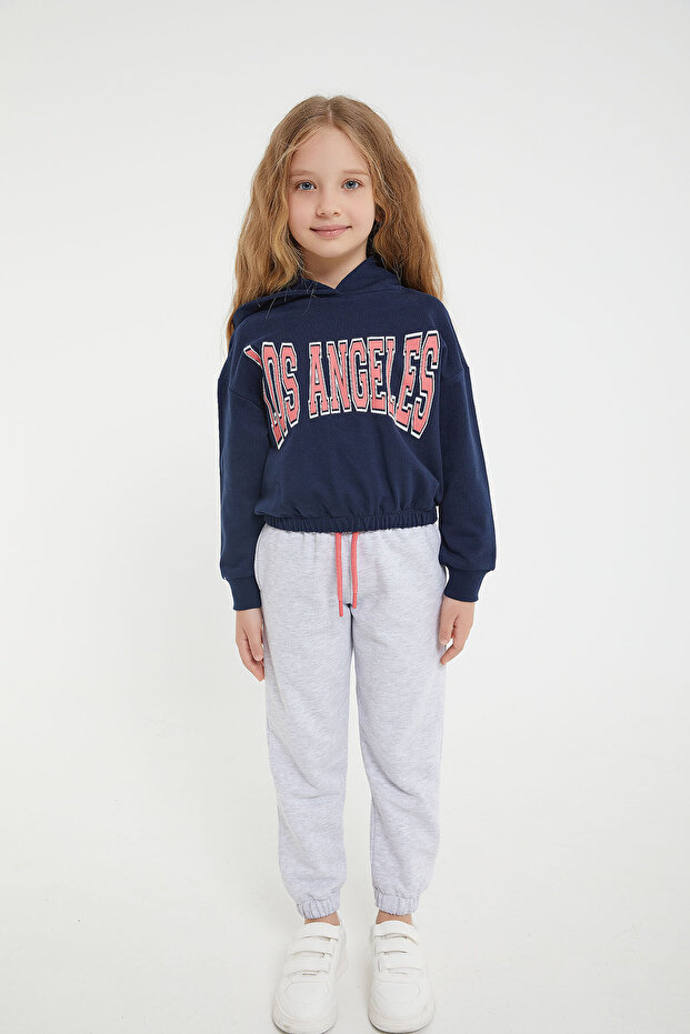 Rolypoly Los Angeles Navy Blue Girl's Tracksuit Set